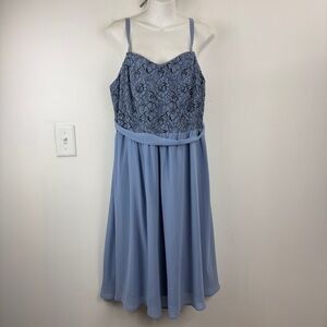 Michel Studio Blue Sleeveless Spaghetti Strap Sundress